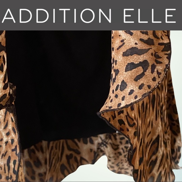 Asymmetric Gored Leopard Skirt by Addition Elle - Picture 8 of 10